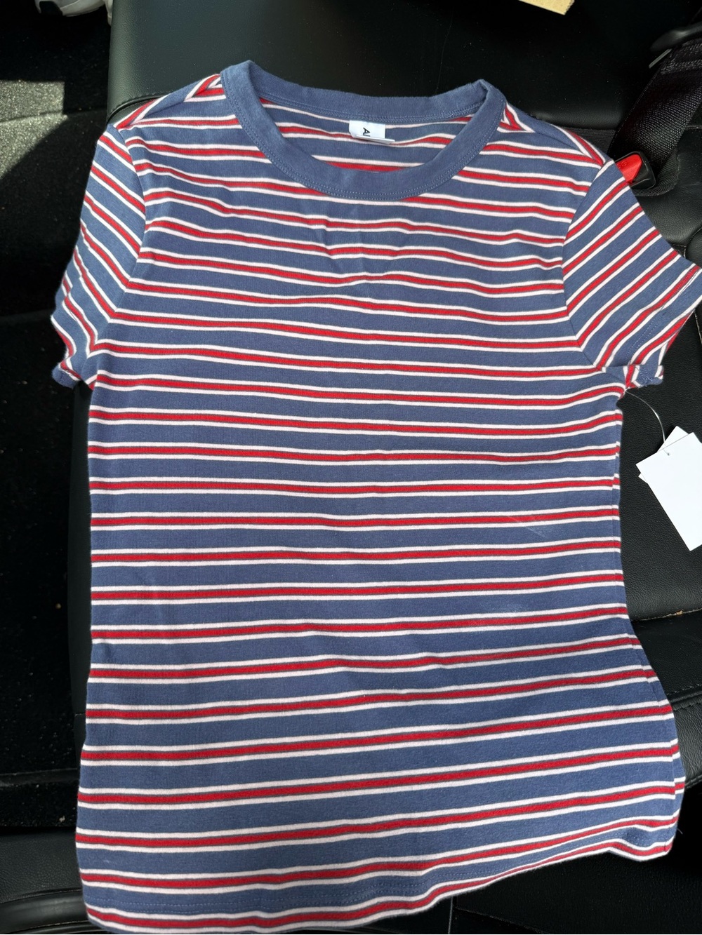 Abound Navy Striped Tee - Blue/Red/White NWT